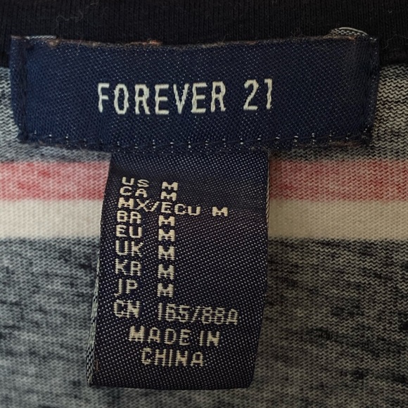 Forever 21 striped long sleeve with collar - Picture 2 of 3